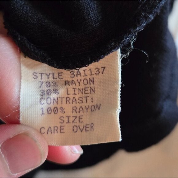 Vintage David Dart Collection Women's Navy Ribbed Short Sleeve Top Size Medium - Picture 4 of 6